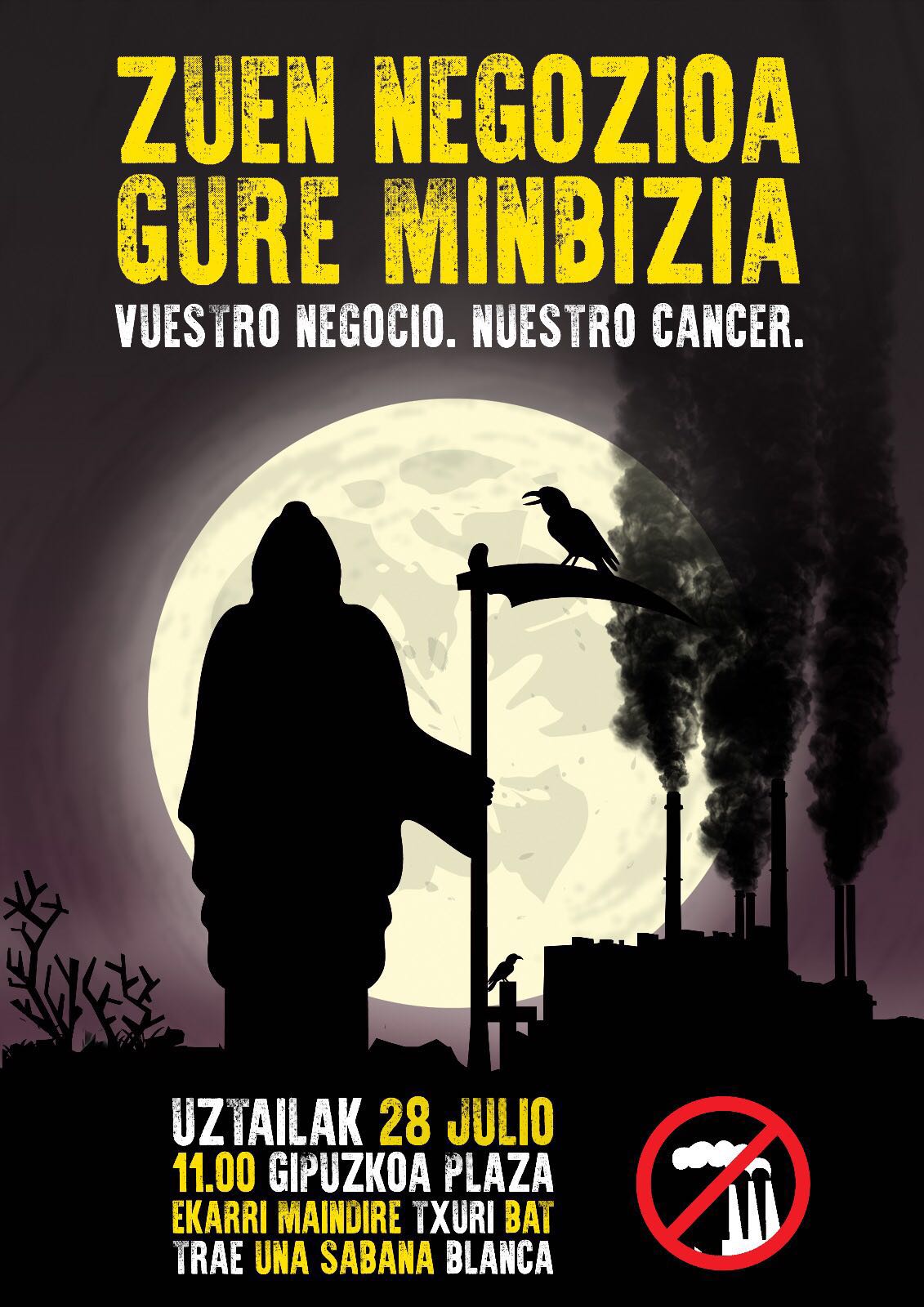 El Movimiento Contra la Incineración llama a concentrarse el 28 de julio ante la Diputación de Donostia